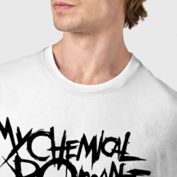 Футболка с принтом My Chemical Romance для женщины, вид на модели спереди №4. Цвет основы: белый