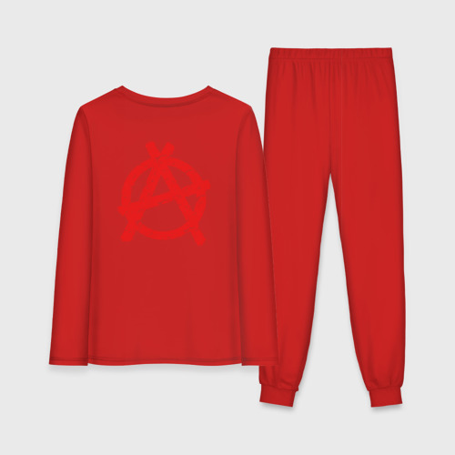 Женская пижама с лонгсливом хлопок Князь + Анархия (спина), цвет красный - фото 2