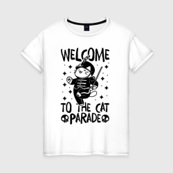 Welcome to the cat parade – Женская футболка хлопок с принтом купить со скидкой в -20%