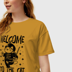Женская футболка хлопок Oversize Welcome to the cat parade - фото 2