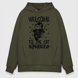 Мужское худи Oversize хлопок Welcome to the cat parade