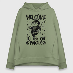 Женское худи Oversize хлопок Welcome to the cat parade