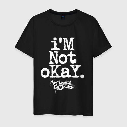 Мужская футболка хлопок I'm not okay, цвет черный
