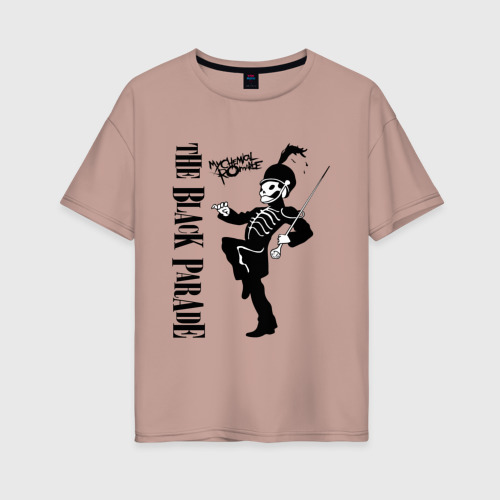 Женская футболка из хлопка оверсайз с принтом The Black Parade, вид спереди №1
