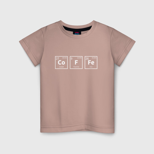 Детская футболка хлопок Coffee, цвет пыльно-розовый