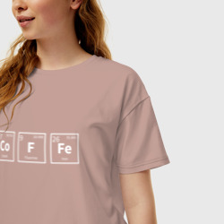Женская футболка хлопок Oversize Coffee - фото 2