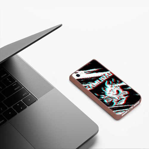 Чехол для iPhone 5/5S матовый Samurai Glitch, цвет коричневый - фото 5