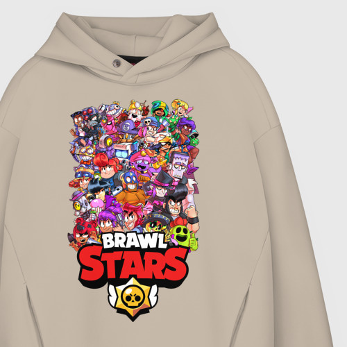 Мужское худи Oversize хлопок Brawl Stars все бравлы Бравл старс, цвет миндальный - фото 4