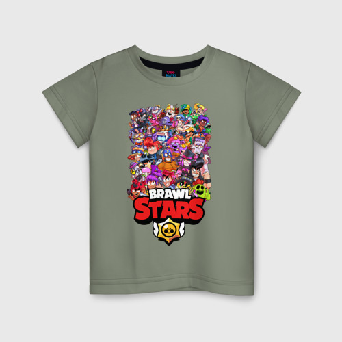 Детская футболка хлопок Brawl Stars все бравлы Бравл старс, цвет авокадо