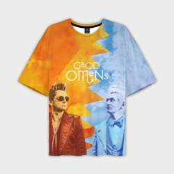 Мужская футболка oversize 3D Good Omens