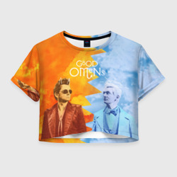 Женская футболка Crop-top 3D Good Omens