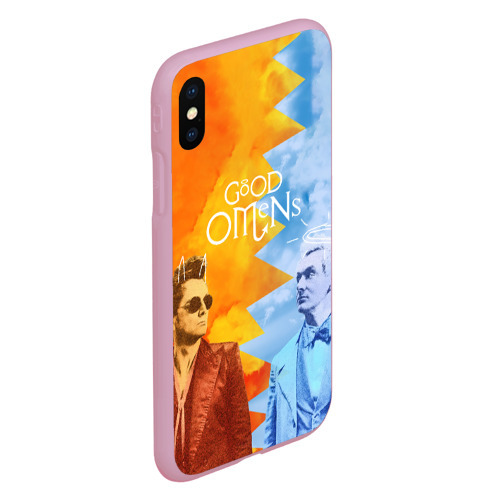 Чехол для iPhone XS Max матовый Good Omens, цвет розовый - фото 3