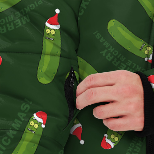 Мужская зимняя куртка 3D MERRY PICKLE RICKMAS!, цвет черный - фото 6
