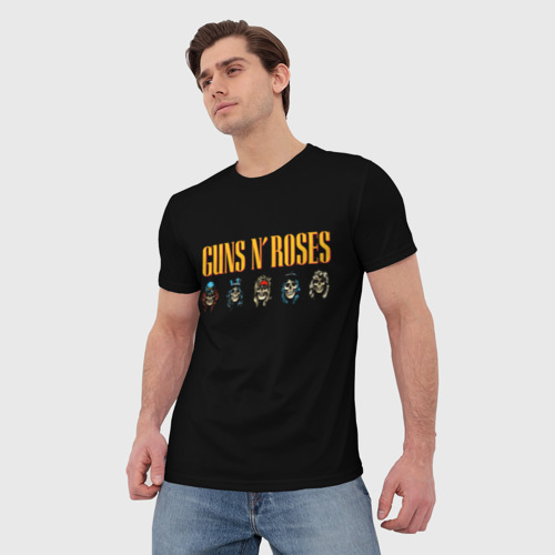 Мужская футболка 3D Guns n roses , цвет 3D печать - фото 3