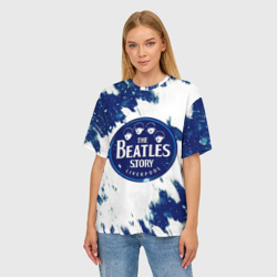 Женская футболка oversize 3D The Beatles - фото 2
