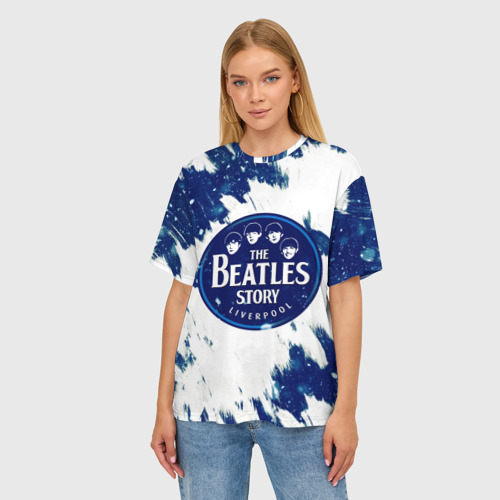 Женская футболка oversize 3D The Beatles, цвет 3D печать - фото 3