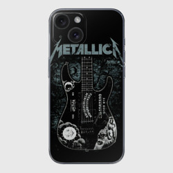 Чехол для iPhone 15 силиконовый с защитой камеры Metallica