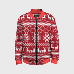Детский бомбер 3D Вязаный Свитер С Оленями