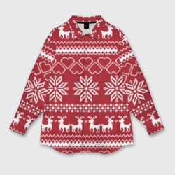 Женская рубашка oversize 3D Вязаный Свитер С Оленями