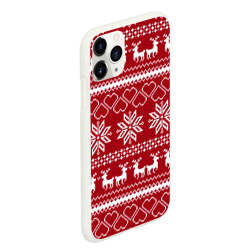 Чехол для iPhone 11 Pro Max матовый Вязаный Свитер С Оленями - фото 2