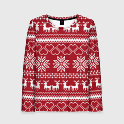 Женский лонгслив 3D Вязаный Свитер С Оленями