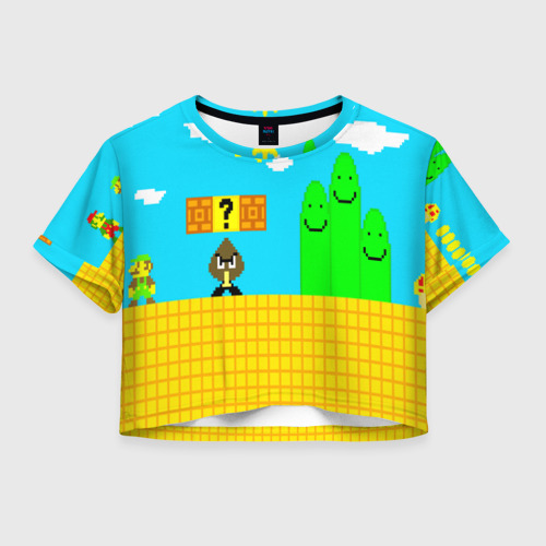 Женская футболка Crop-top 3D MARIO, цвет 3D печать