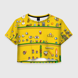 Женская футболка Crop-top 3D Mario 2020