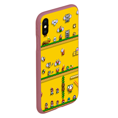 Чехол для iPhone XS Max матовый Mario 2020, цвет малиновый - фото 3