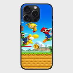 Чехол силиконовый для Apple iPhone 15 Pro матовый Марио