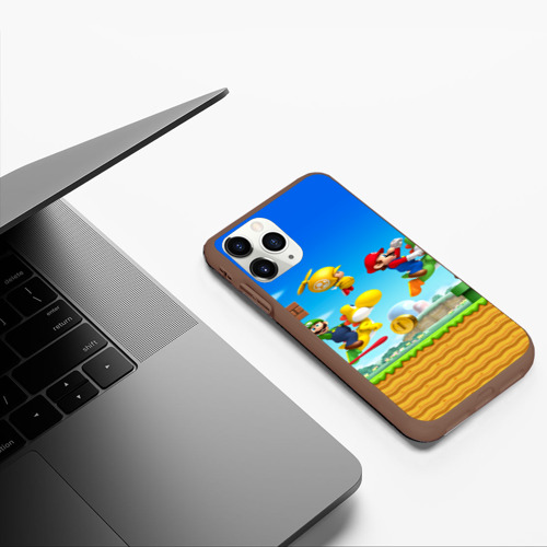 Чехол для iPhone 11 Pro матовый Марио, цвет коричневый - фото 5