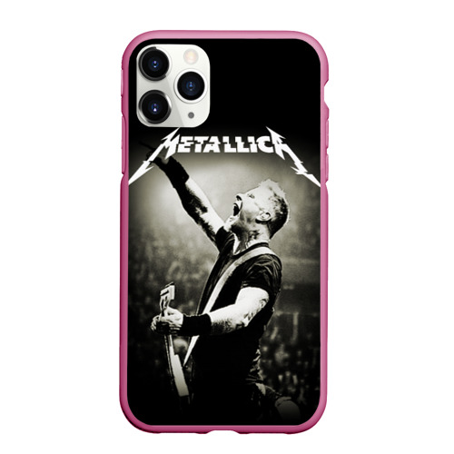 Чехол для iPhone 11 Pro Max матовый Metallica, цвет малиновый