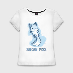 Женская футболка хлопок Slim Snow fox