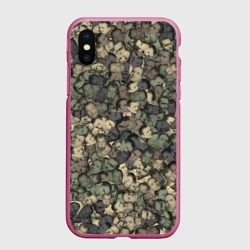 Чехол для iPhone XS Max матовый Камуфляж Зеленый Слоник