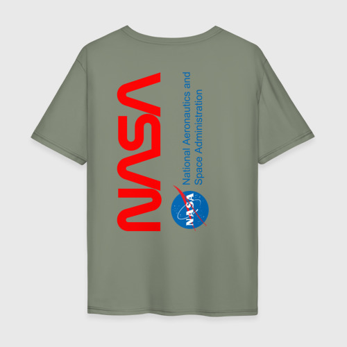 Мужская футболка хлопок Oversize NASA двухсторонняя, цвет авокадо - фото 2