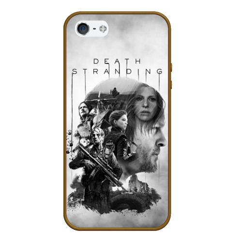 Чехол для iPhone 5/5S матовый Death Stranding, цвет коричневый