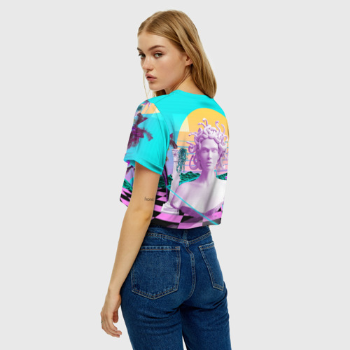Женская футболка Crop-top 3D Медуза Горгона, цвет 3D печать - фото 5