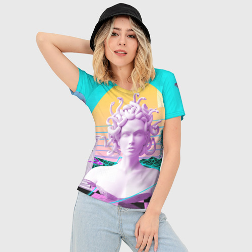 Женская футболка 3D Slim Медуза Горгона, цвет 3D печать - фото 3
