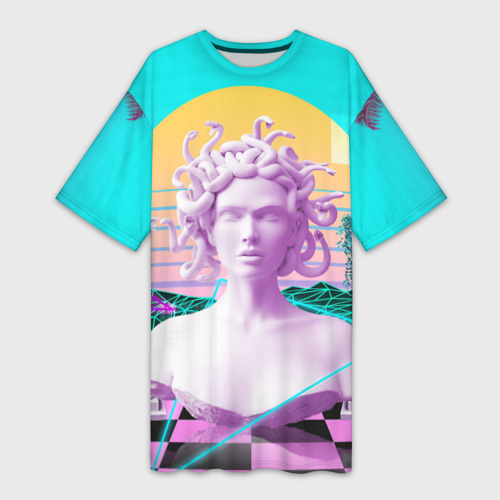Платье-футболка 3D Медуза Горгона, цвет 3D печать