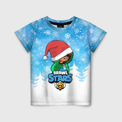 Детская футболка 3D Brawl Stars Leon новогодний