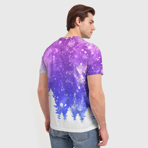 Мужская футболка 3D с принтом Новогодний Brawl Stars Bibi, вид сзади #2
