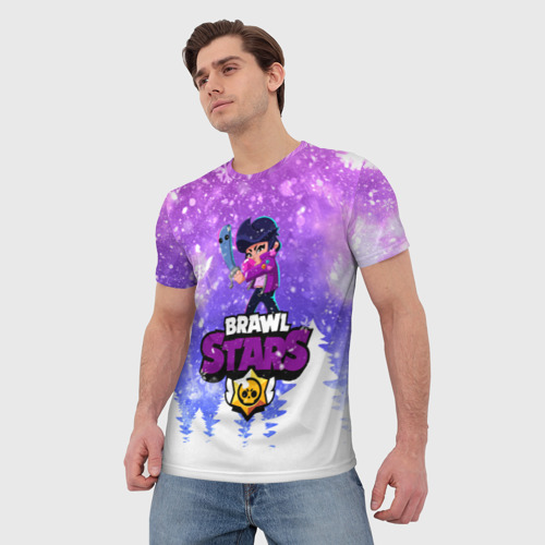 Мужская футболка 3D с принтом Новогодний Brawl Stars Bibi, фото на моделе #1