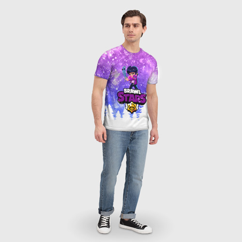 Мужская футболка 3D с принтом Новогодний Brawl Stars Bibi, вид сбоку #3