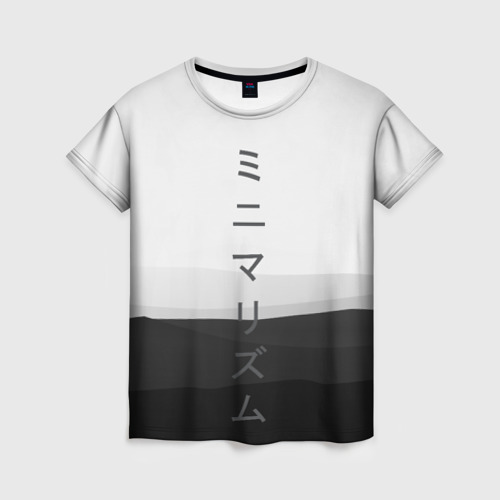 Женская футболка 3D с принтом Минимализм, вид спереди #2