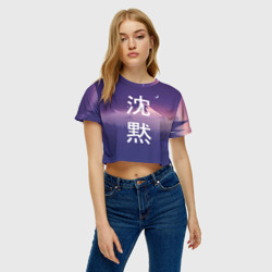 Женская футболка Crop-top 3D Тишина - фото 2