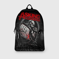 Рюкзак с принтом Asking Alexandria для любого человека, вид спереди №3. Цвет основы: белый