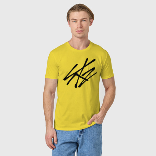 Мужская футболка хлопок Stray Kids, цвет желтый - фото 3