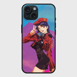 Чехол силиконовый для Apple iPhone 15 матовый Misato Katsuragi