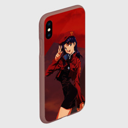 Чехол для iPhone XS Max матовый Misato Katsuragi на красном - фото 2