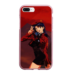 Чехол для iPhone 7Plus/8 Plus матовый Misato Katsuragi на красном