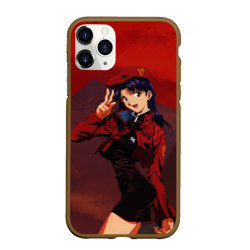 Чехол для iPhone 11 Pro Max матовый Misato Katsuragi на красном